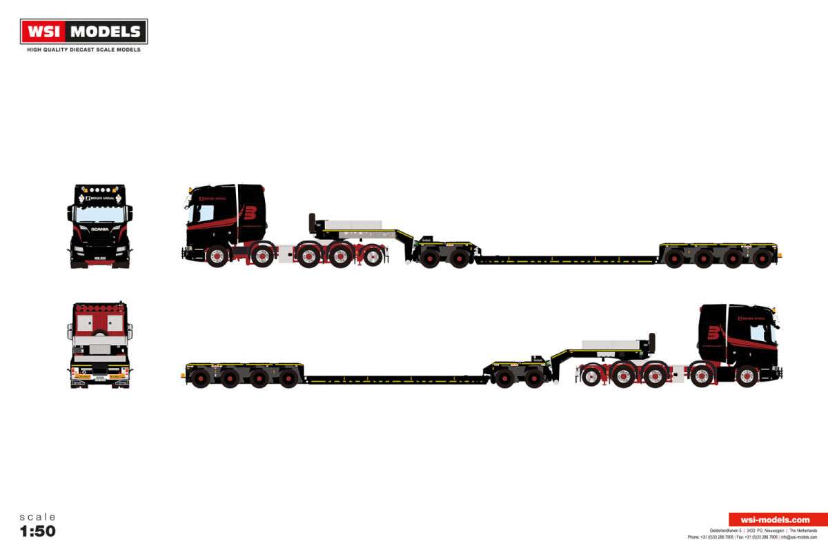 01-5306 - WSI - Scania R Highline CR20H 8x4 mit 2+4 Tiefladerauflieger - Bergen - NO